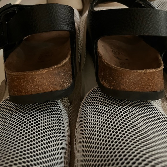 Birki’s/Birkenstock Milano Black Pebbled Leather Sandal EU 38.5 medium/narrow - Picture 6 of 7